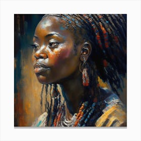 African Woman With Dreadlocks Canvas Print