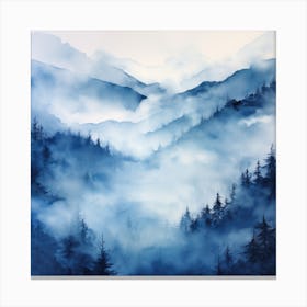 Watercolor Of Mountains 3 Canvas Print