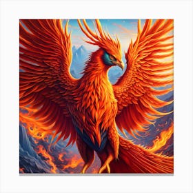 Mystical Blaze: The Wonderland of the Phoenix Canvas Print