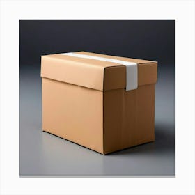 Mock Up Blank Box Parcel Cardboard Customizable Template Unprinted Clean Simple Minimalis (31) Canvas Print