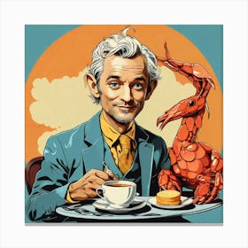 Man With A Lobster Canvas Print