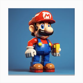 Mario as Lego Character 3d Graphic Canvas Print