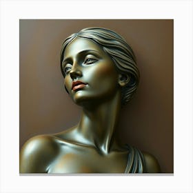 Bronze Bust Of A Woman Canvas Print