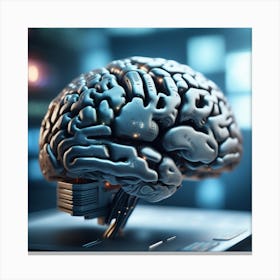 Brain On A Computer 6 Canvas Print