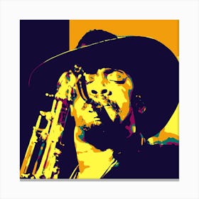 Clarence Clemons American Saxophonist Legend in Pop Art Canvas Print