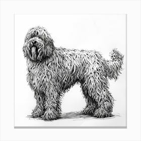 Komondor Dog Line Sketch 1 Canvas Print