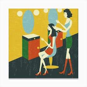 Woman Getting Her Hair Done Canvas Print