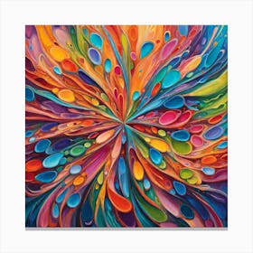 A Brightly Colored Abstract Painting (3) Canvas Print