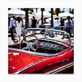 Lifestyle Detail Style Restored Automobile Red Shiny Part Vintage Antique Roadster Inside (2) Canvas Print