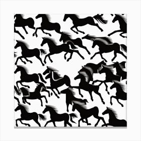 Horses In A Race Canvas Print