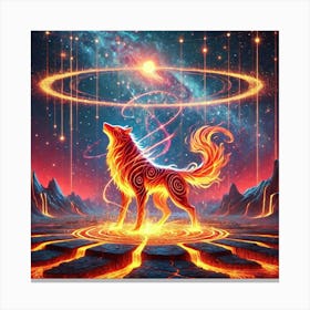 Yang Fire Wolf Regeneration Scene Canvas Print