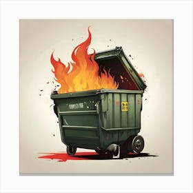 Trash Can On Fire 1 Canvas Print