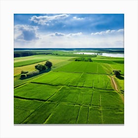 Grass Peace Air Structure Pasture Soy Bean High Country Rural Green Farm Overhead Natur (1) Canvas Print