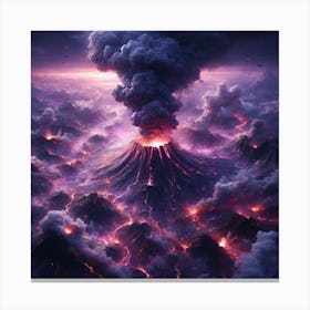 Volcano In The Clouds Canvas Print