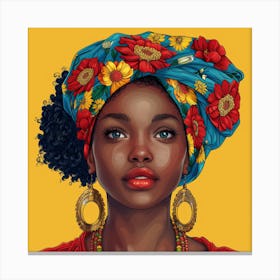 Lena1987 Beautiful Black Woman Dressed In Afrocentric Urban W 11e0c6f2 4670 45d1 83b1 52f42aea5796 1 Canvas Print