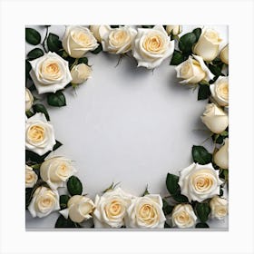 White Roses Wreath 4 Canvas Print