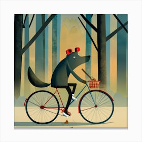 Wolf On A Bike 3 Canvas Print