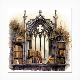 Gothic Library 1 Canvas Print