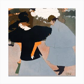 Lady on the Street Followed by a Gentleman (ca. 1897), Georges de Feure 1 Canvas Print