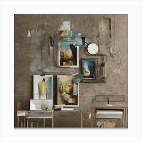 Room With A Lot Of Pictures Canvas Print