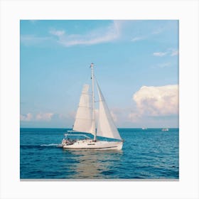 Sailboat In The Ocean Canvas Print