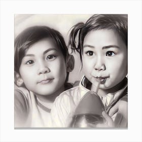 Two Asian Girls Canvas Print