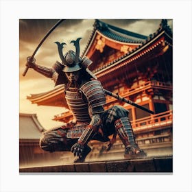 Samurai Warrior With Sword Canvas Print