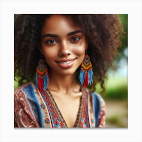 Afro Haired Woman Canvas Print