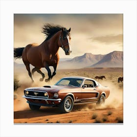 Mustang vs Mustang Canvas Print