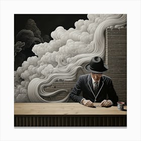 The Man At The Desk Canvas Print