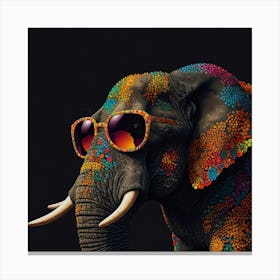 Elephant With Sunglasses Canvas Print