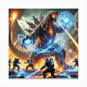 Kaiju Handlers Elemental Training Canvas Print