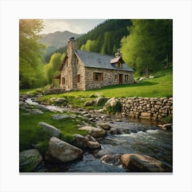 House In The Mountains Canvas Print