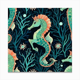 Seahorses Art Print 1 Canvas Print