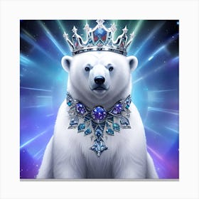 Polar Bear With Crown 1 Canvas Print