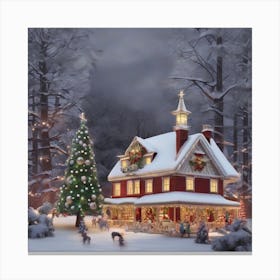 Christmas Snow City Canvas Print
