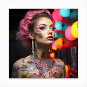 Miami Ink Tattoo Makeup Style Canvas Print