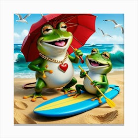 Frog In A Sunny Day 2 Canvas Print