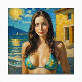 Girl In A Bikini hk Canvas Print