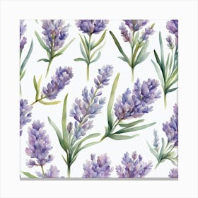 Lavender Watercolor Seamless Pattern 2 Canvas Print