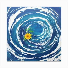 Sunflower In The Water Canvas Print