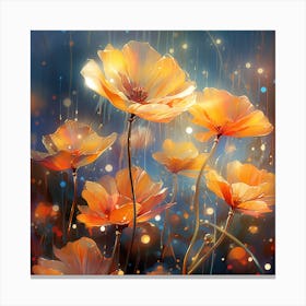Poppies In The Rain Canvas Print