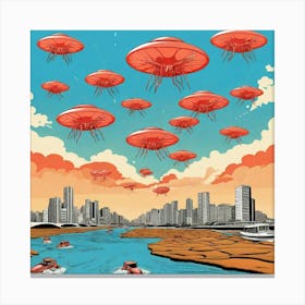 Aliens In The Sky 1 Canvas Print