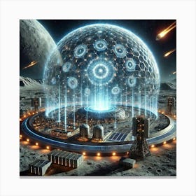 A Futuristic Science Fiction Depiction Of An Energ Canvas Print