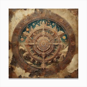 Aztec Calendar Canvas Print