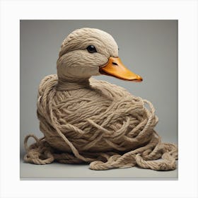 A Duck made of rope 1 Canvas Print