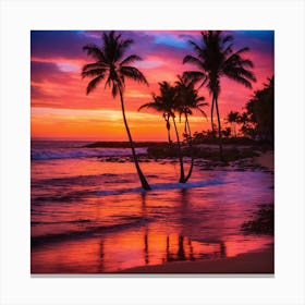 Sunset In Hawaii Canvas Print