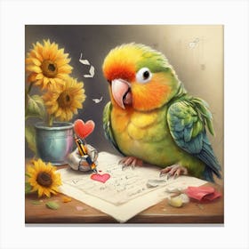 Parrot Love Canvas Print