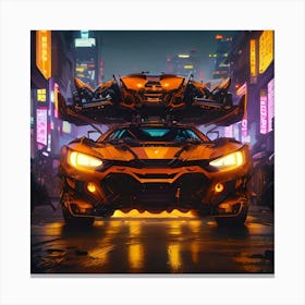 Pumpkin Car (Cyberpunk13) Canvas Print