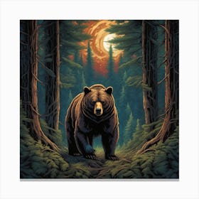 Bear In The Woods 19 Canvas Print